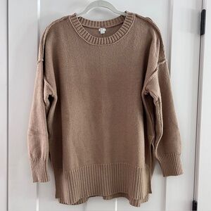 Aerie Cotton Tunic Sweater, Camel Tan, Small